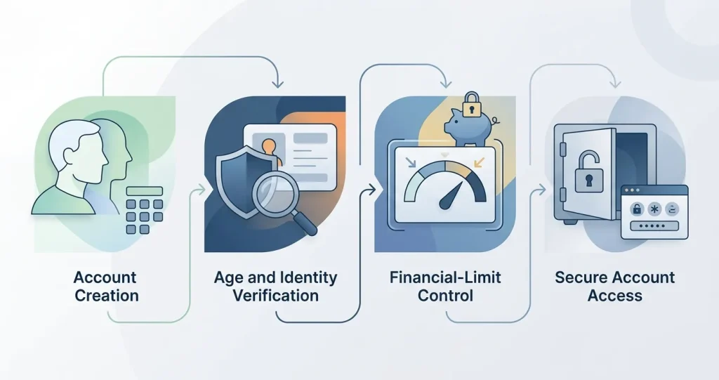 Account registration and safer setup illustration